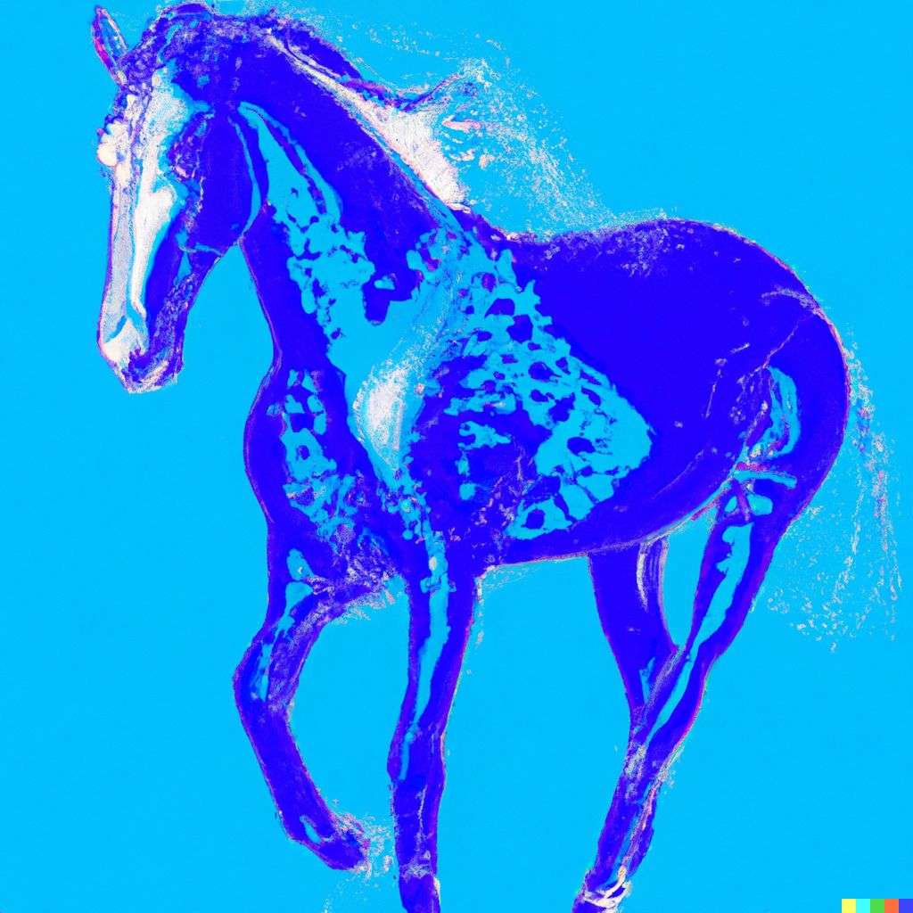 a horse, futuristic print